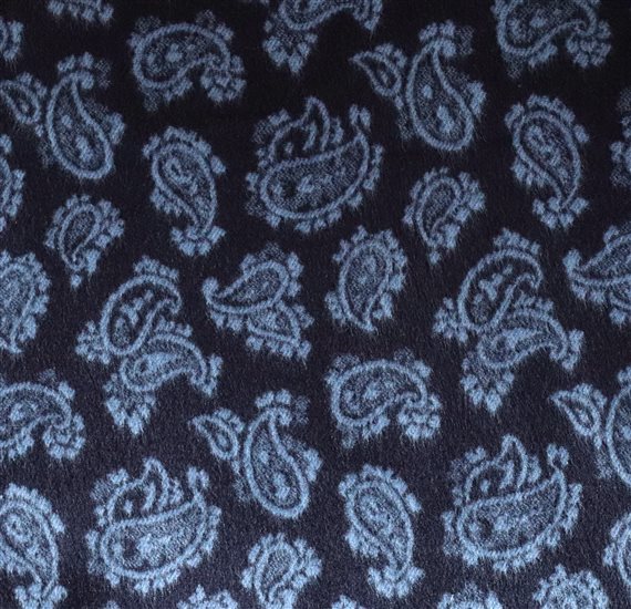 Blue scarf with sky blue paisley woven
