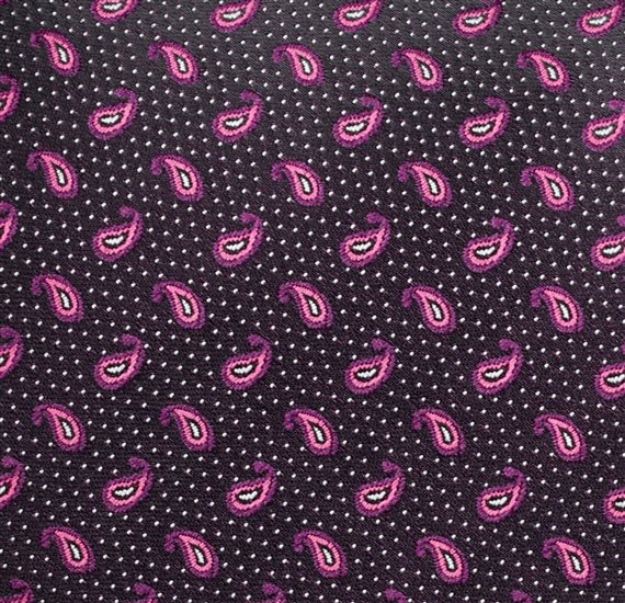 Black and Pink Tie with Paisley