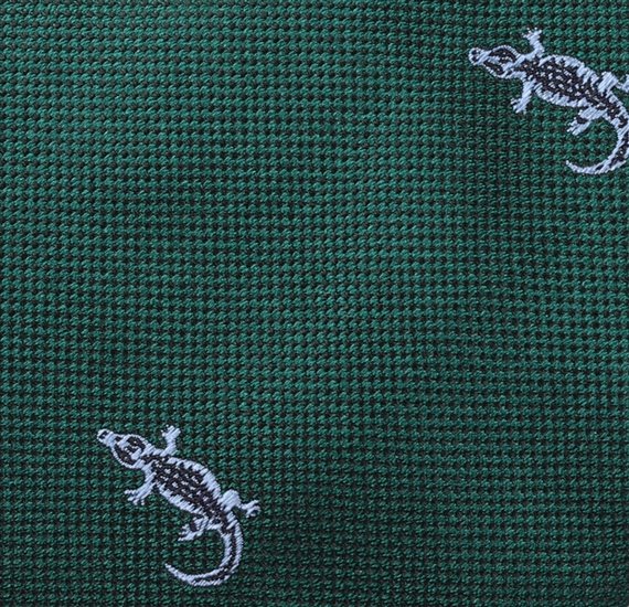 Green Silk Teenager's Tie with Crocodiles
