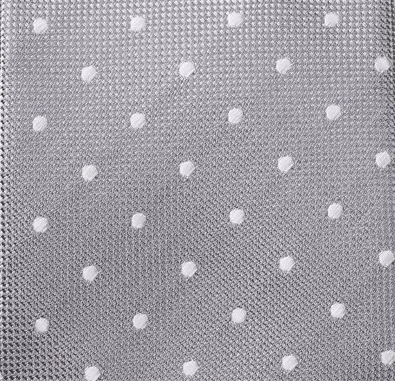 Grey Slim Tie with Dots
