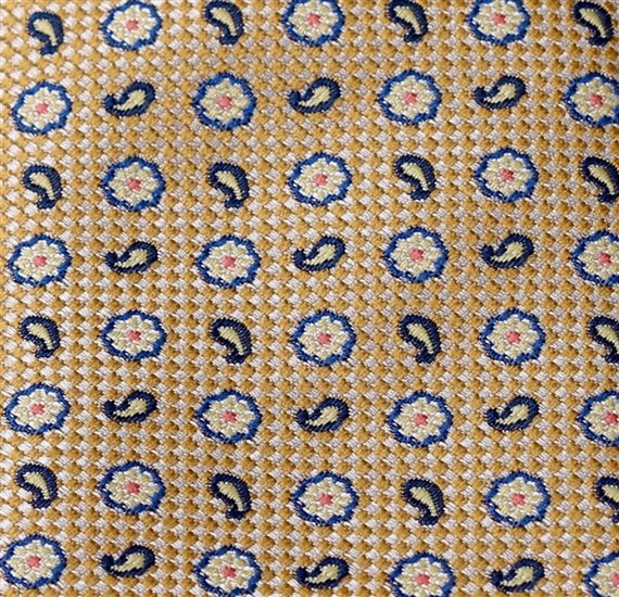 Yellow Boy's Tie with Flowers