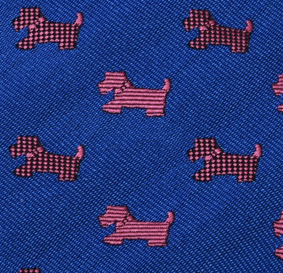Royal Blue Boy's Tie with Schnauzer