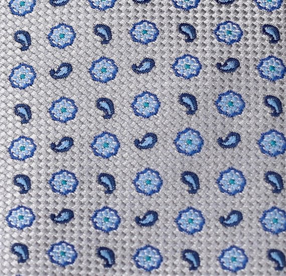 Grey Boy's Tie with Flowers