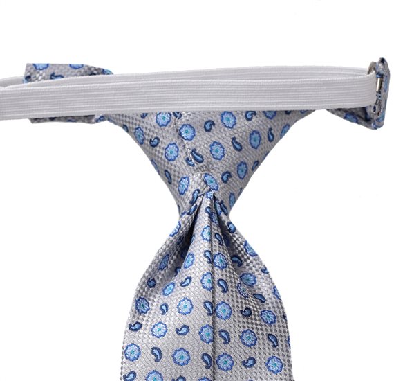 Grey Boy's Tie with Flowers