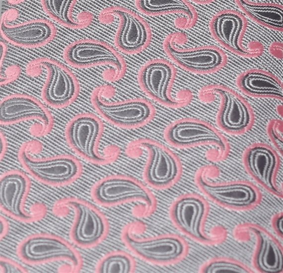 Grey Boy's Tie with Paisley