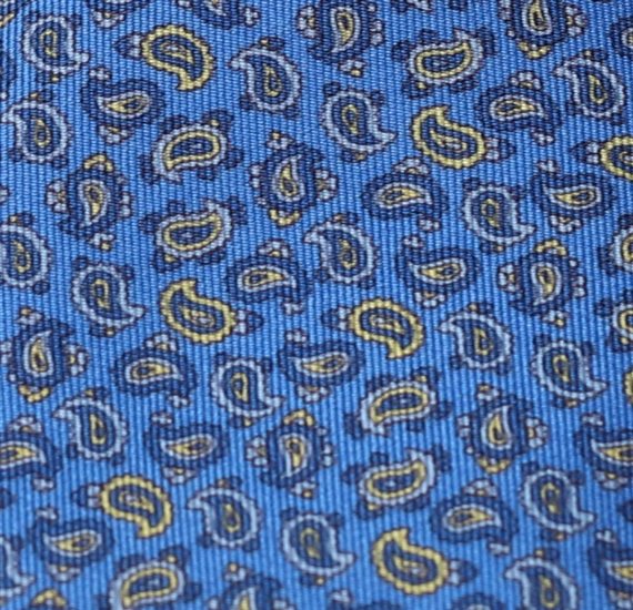 Royal Blue Boy's Tie Silk with Paisley