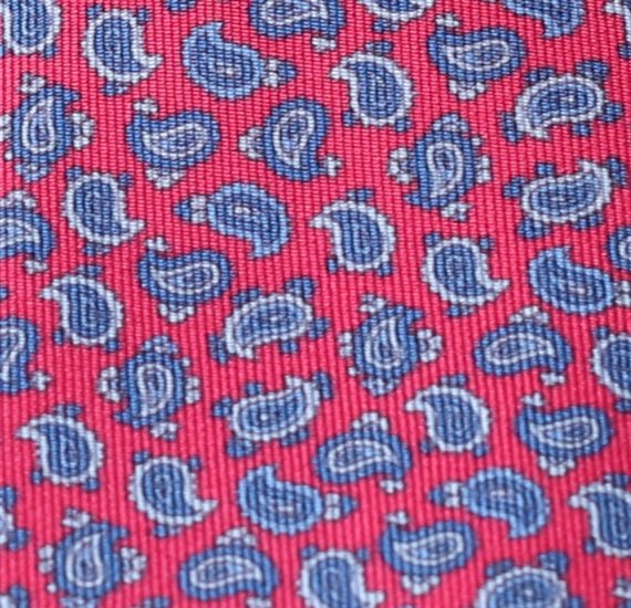 Red Boy's Tie Silk with Paisley