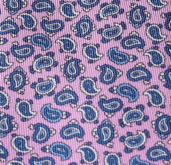 Pink Boy's Tie Silk with Paisley