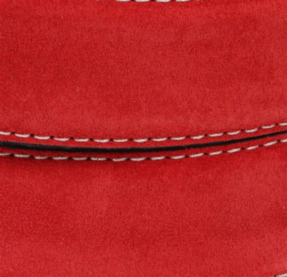 Red suede belt detail