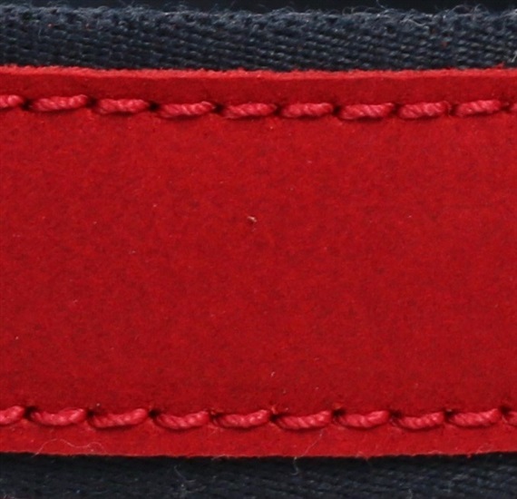 Red suede belt detail