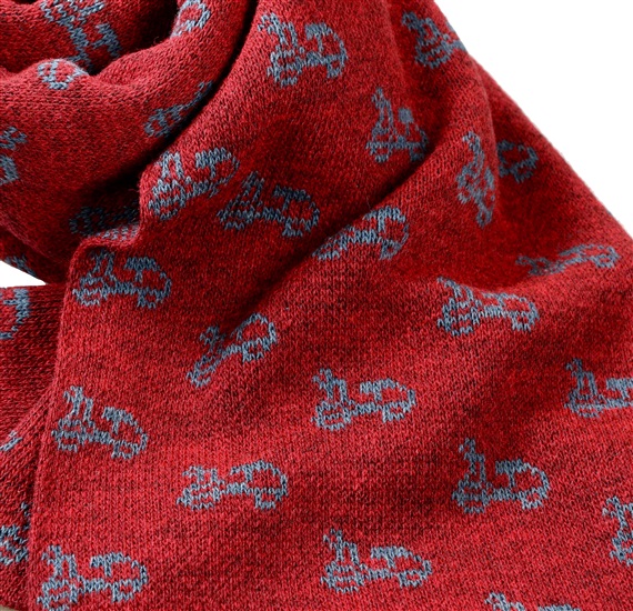 Garnet scarf with scooter detail