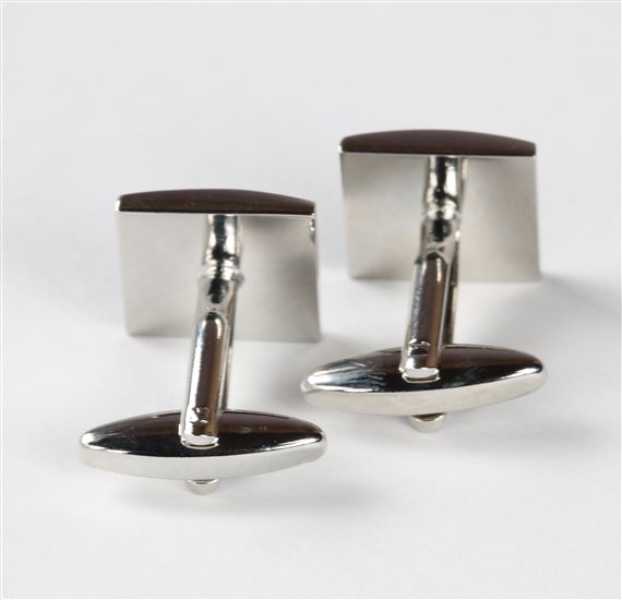 Burgundy Square Cufflinks Reverse