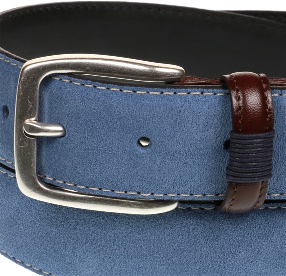 Sky blue suede belt buckle