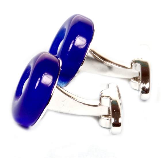 Royal Blue Cufflinks Side