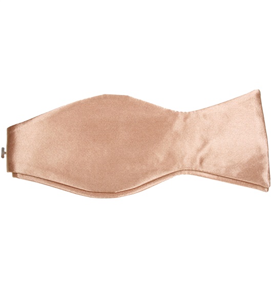 Beige Self Bow Tie