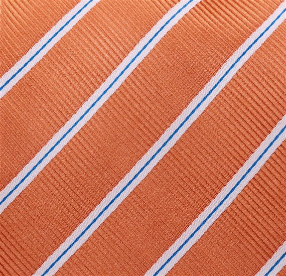 Orange Striped Tie Fabric
