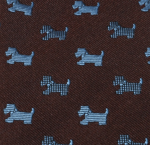 Brown Boy's Tie with Schnauzer