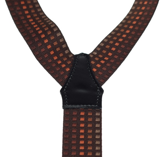 CRUCE TIRANTE ELASTICO CUADROS MARRON OSCURO
