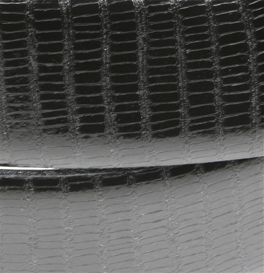 Black reptile belt detail
