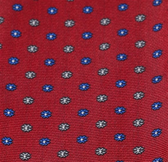 Woven burgundy bow tie with pocket square with flowers