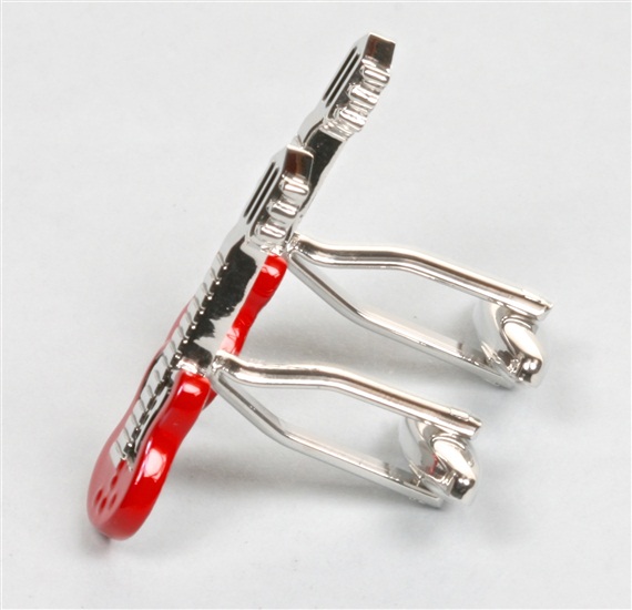 Red Guitar Cufflinks Side