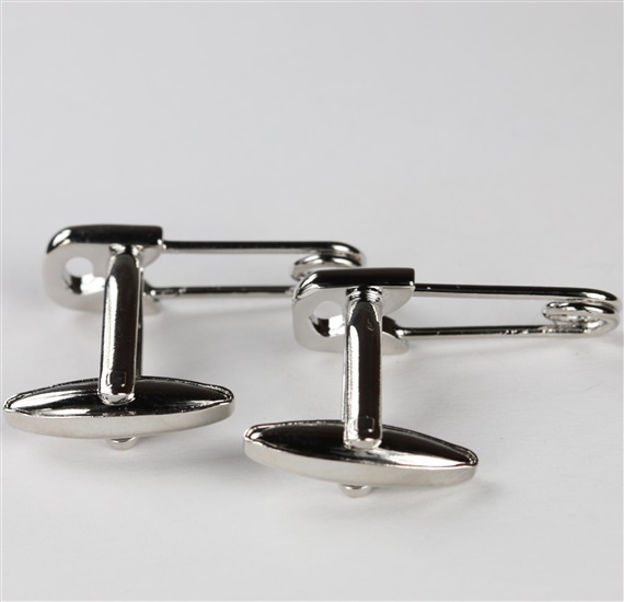 Safety Pin Metal Cufflink Reverse