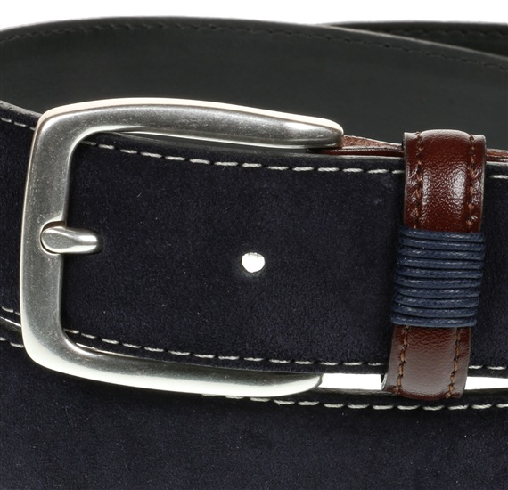 Dark blue suede belt buckle