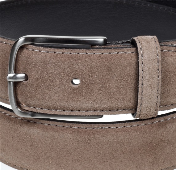 Mink beige suede belt buckle