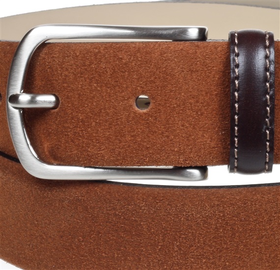 Camel brown suede belt buckle
