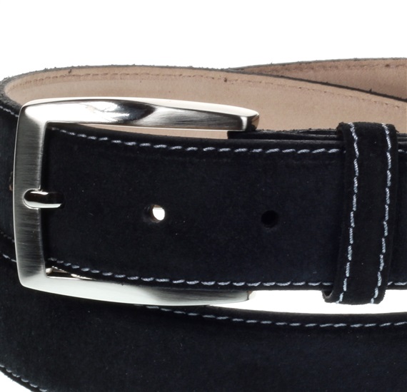 Buckle black suede belt