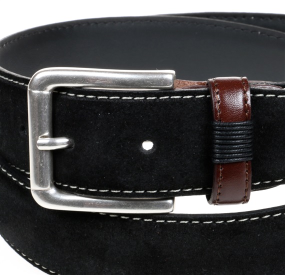 Black suede belt buckle