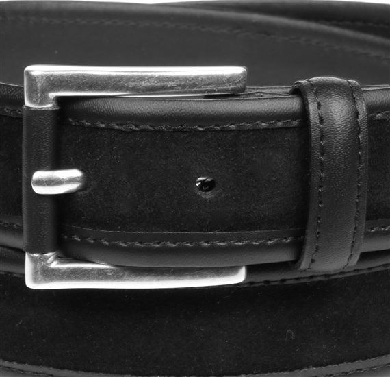 Black suede belt buckle