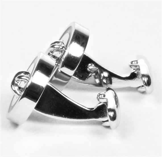Button Metal Cufflinks Side