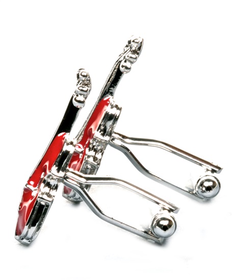 Red Violin Cufflinks Side