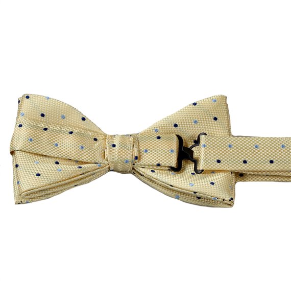 Yellow Bow Tie with Dots Reverse