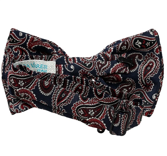 Blue bow tie with royal blue cashmere reverse