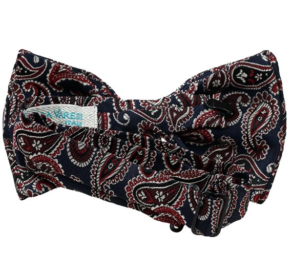 Deep Blue Bow Tie with Paisley