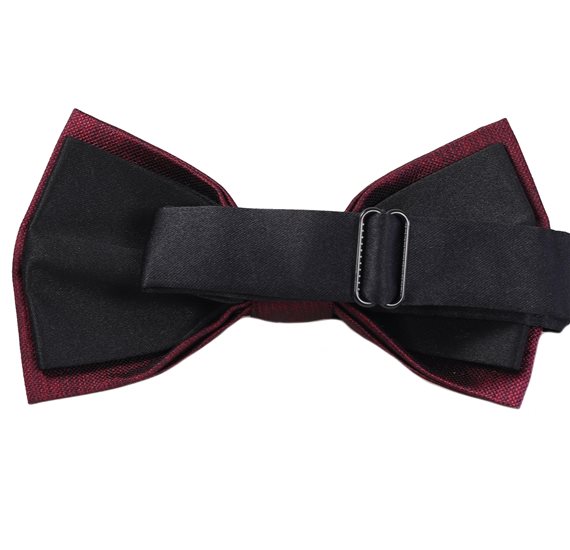 Reverse burgundy bow tie