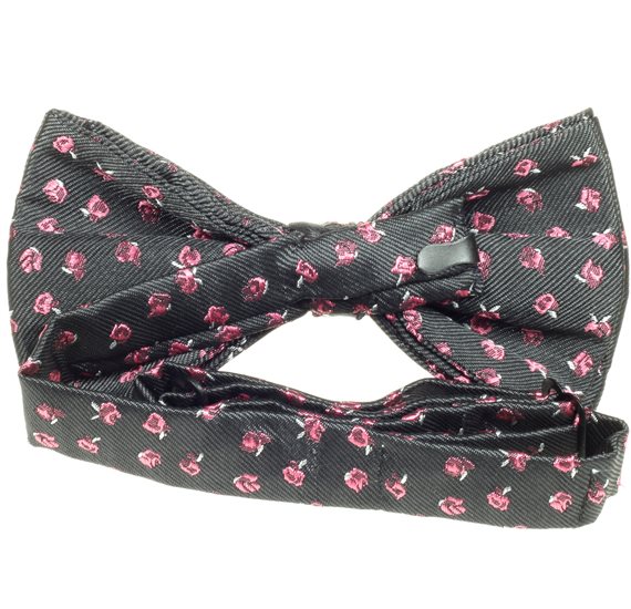 Brown Bow Tie with Roses Reverse