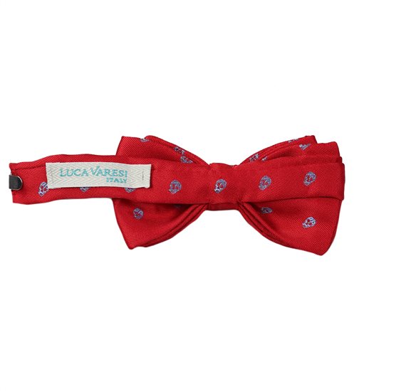 Bordeaux Bow Tie with Skulls