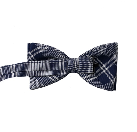 Blue Prince of Wales bow tie reverse