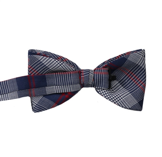 Blue Prince of Wales bow tie reverse