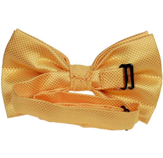 Yellow satin bow tie reverse