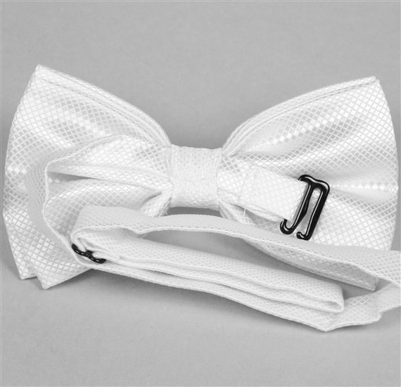 White satin bow tie reverse
