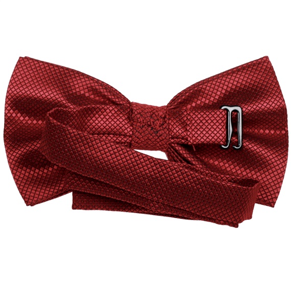 Garnet satin bow tie reverse