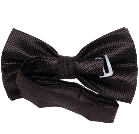 Brown satin bow tie reverse