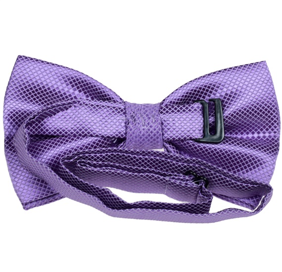 Purple satin bow tie reverse