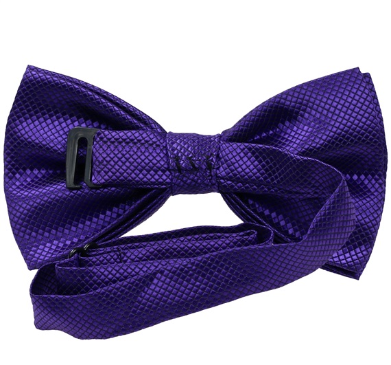 Purple satin bow tie reverse