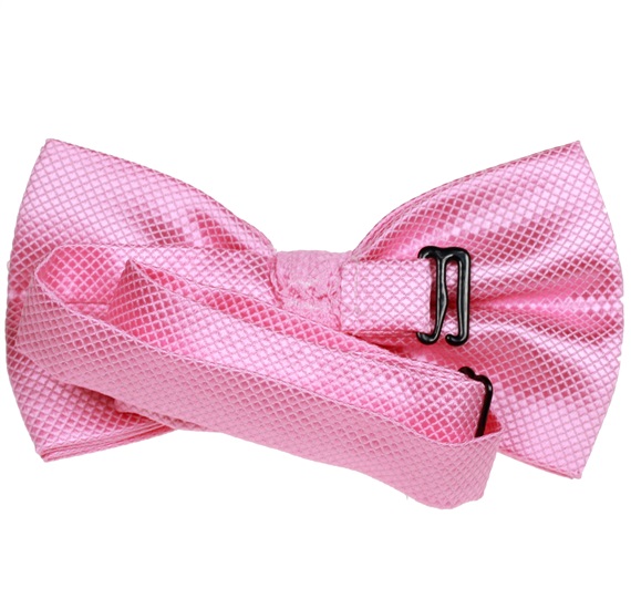 Pink satin bow tie reverse