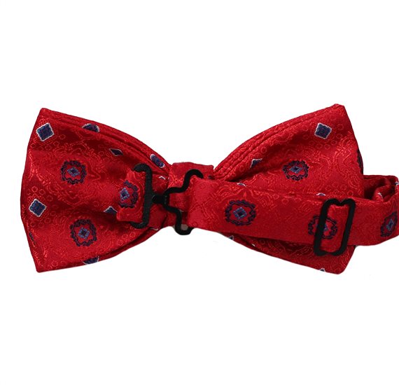 Red Bow Tie with Design Reverse
